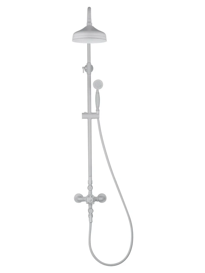 Приобрести душевая система с термостатом wonzon & woghand retro, белый матовый (ww-b3041-mw)