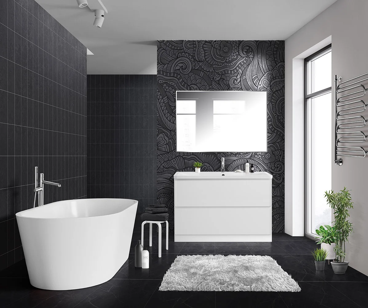 Приобрести belbagno тумба с раковиной albano 120 см, напольная bianco lucido, белая раковина