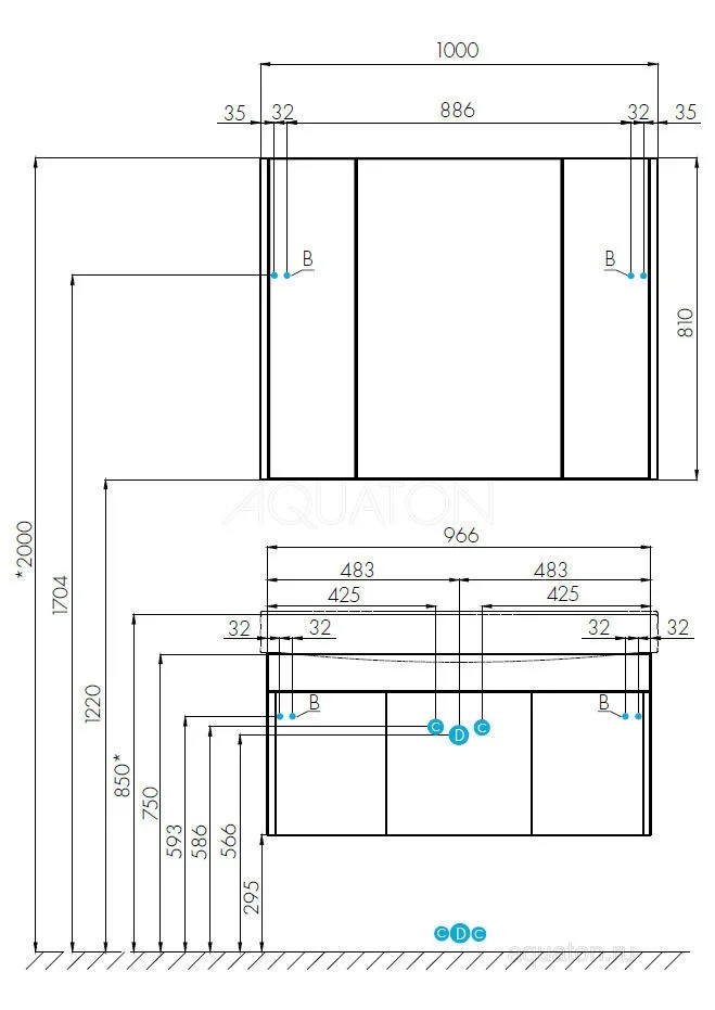 Приобрести зеркало-шкаф акватон беверли 100 см, белый 1a237202bv010