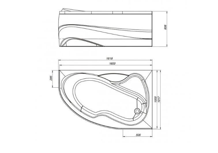 Приобрести mirsant акриловая ванна ливадия premium 160x100 см l