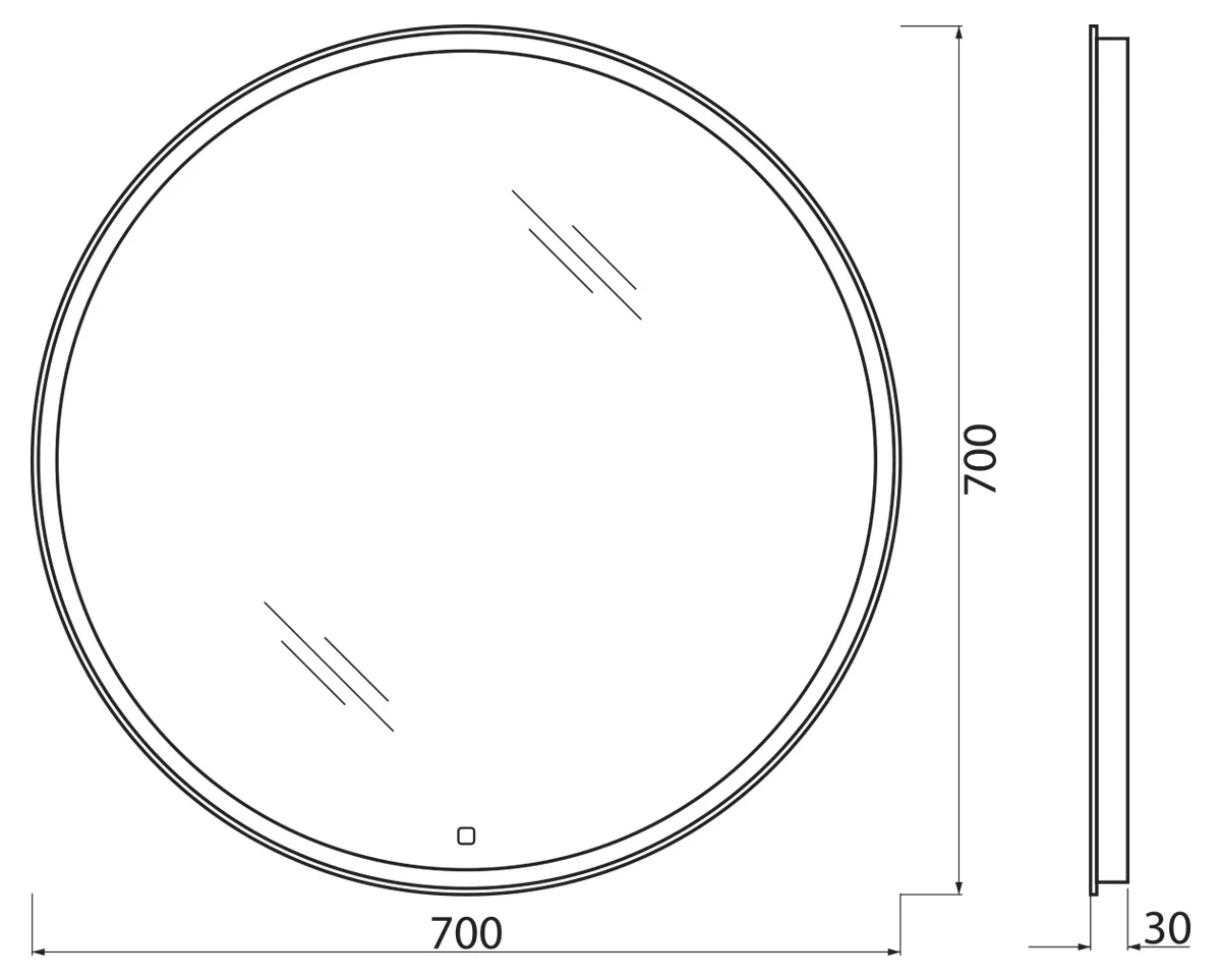 Приобрести belbagno зеркало 70х70 см spc-rng-700-led-tch