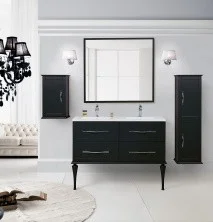 Cezares Тумба подвесная с раковиной на две чаши TIFFANY 120 см Nero Grafite, темный графит 54955