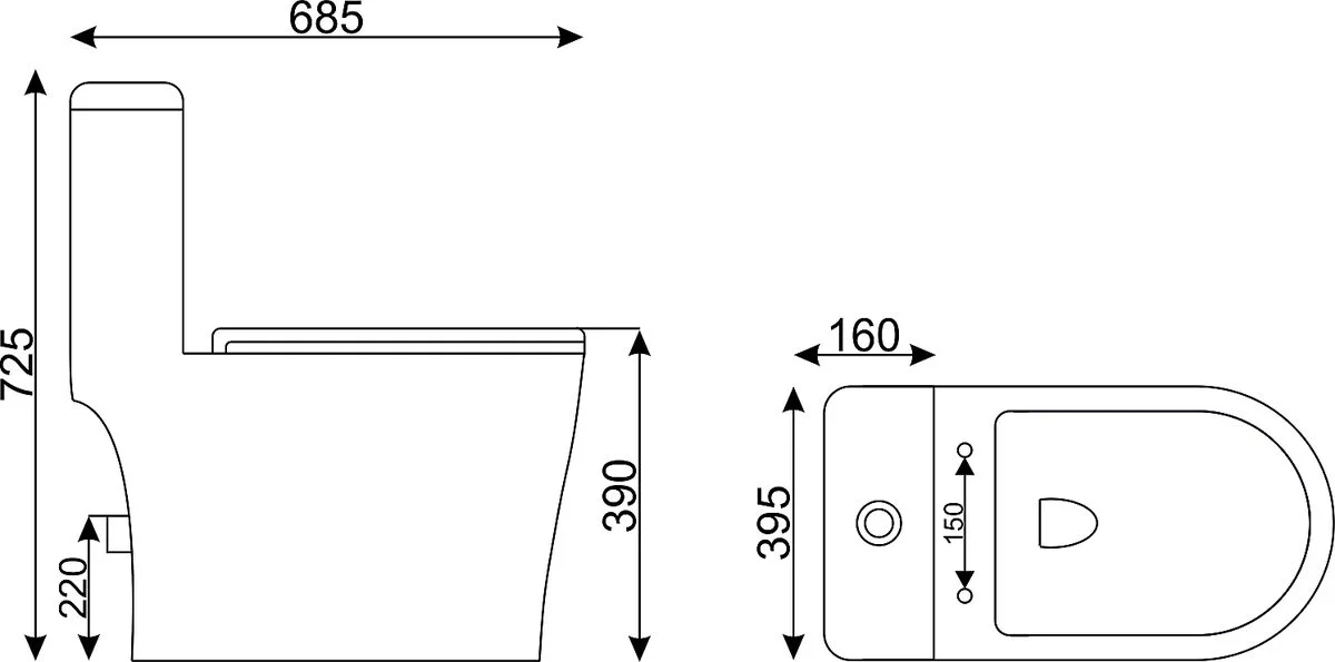 Приобрести унитаз-моноблок sm9609, безободковый, сиденье дп