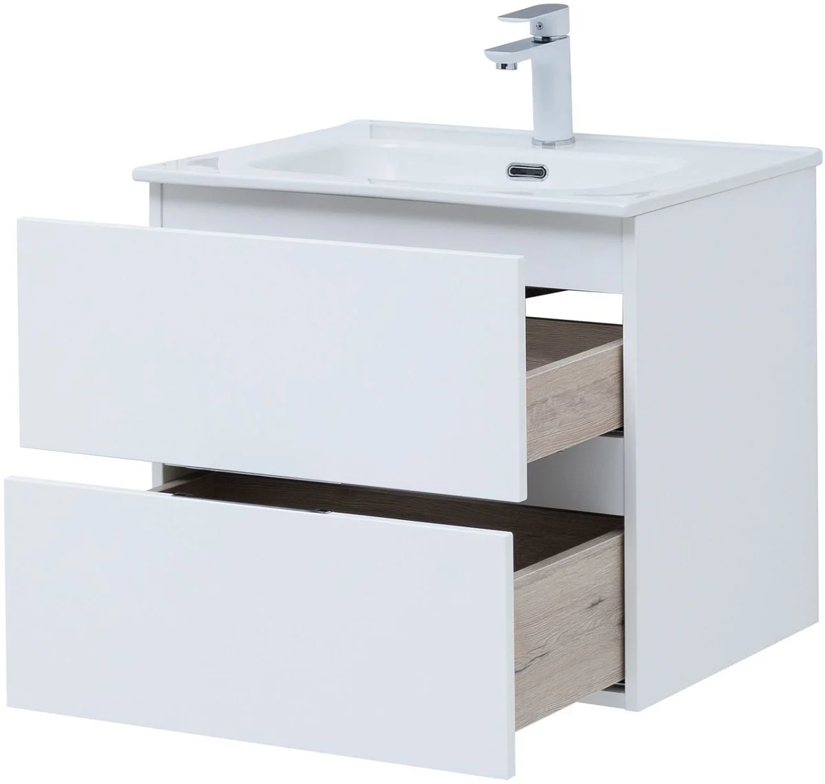 Приобрести aquanet тумба с раковиной алвита new 60 см, 2 ящика, белая матовая