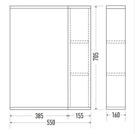 Приобрести mirsant зеркало шкаф фарида 16 55 см, с подсветкой, белое, правое ут000004919
