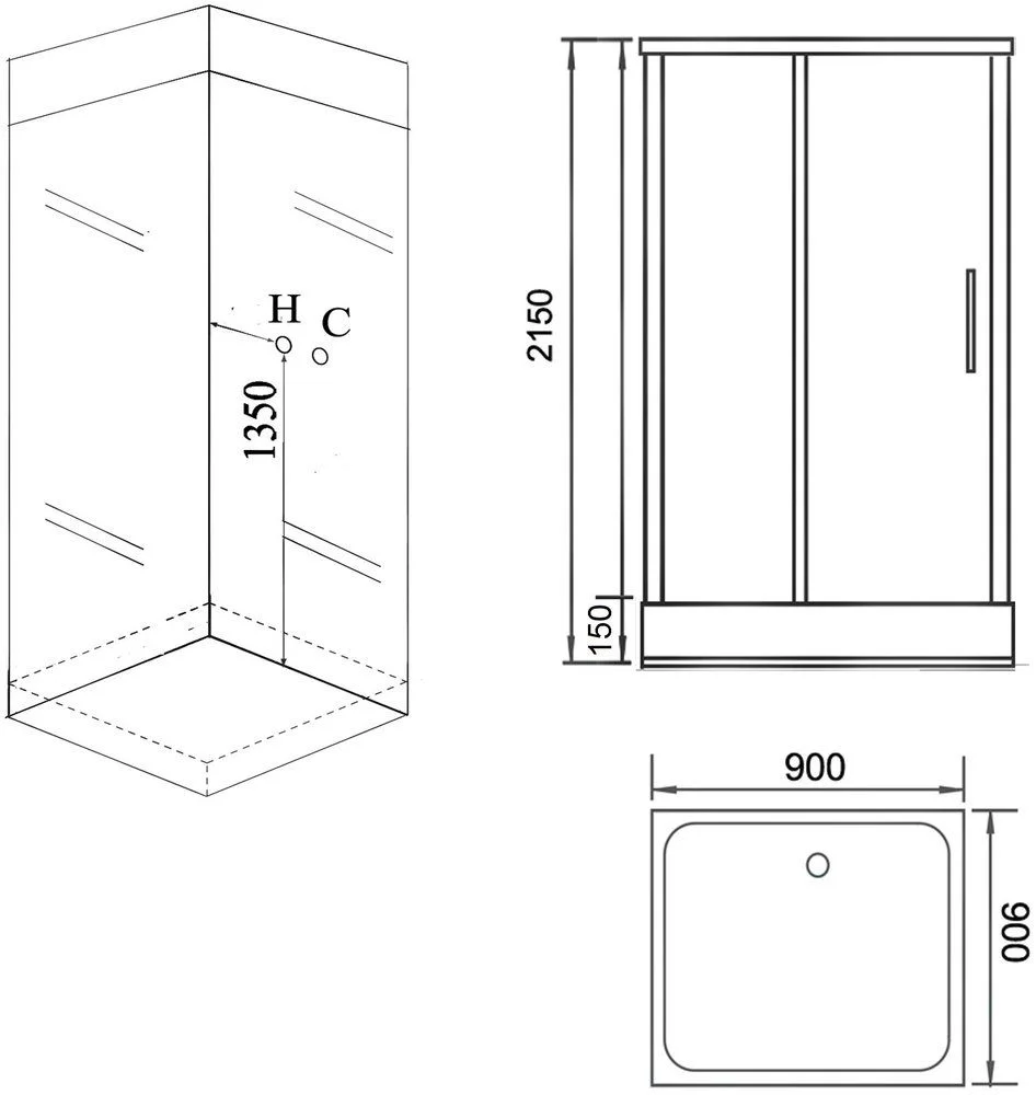 Приобрести grossman душевая кабина 90х90 см, квадратная, белая\прозрачное gr161
