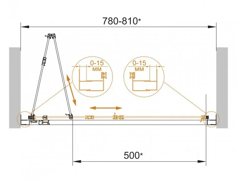 Приобрести cezares дверь душевая eco 80x190см eco-o-bs-80-c-cr
