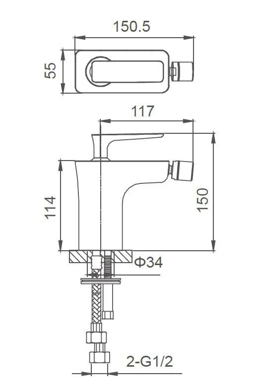 Приобрести смеситель для биде wonzon & woghand shark, хром (ww-485001-cr)