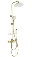 Душевая система с гигиеническим душем и термостатом WONZON & WOGHAND SOLID, Брашированное золото (WW-C3011-A1-BG)