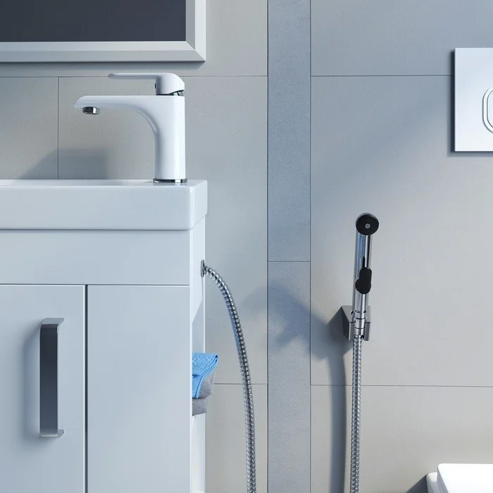 Приобрести iddis смеситель calipso с гигиеническим душем, белый\хром calsb00i08