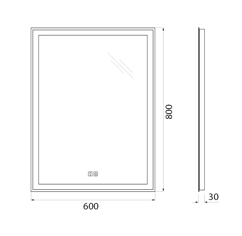Приобрести belbagno зеркало 60х80 см spc-grt-600-800-led-tch-warm