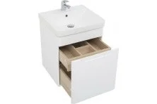 Aquanet Тумба с раковиной София 50 см, белая глянец (2 ящика)