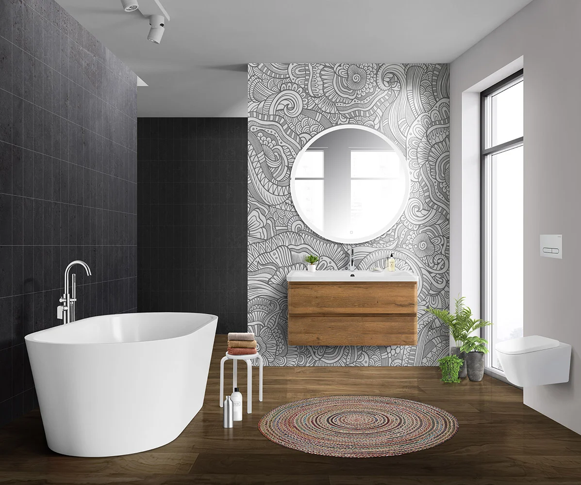 Приобрести belbagno тумба с раковиной albano 100 см, подвесная rovere rustico, белая раковина