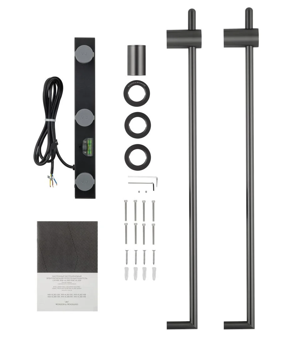 Приобрести полотенцесушитель электрический встраиваемый wonzon & woghand leipzig, темный графит (ww-al3621-gm)
