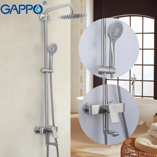 Приобрести gappo душевая система g2499-20 с изливом, нержавеющая сталь 94927