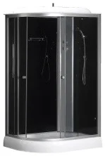 Loranto Душевая кабина SUNWAY 120х80х215 с низким поддоном 13 см, черное закаленное стекло 4 мм, профиль хром (CS-66121R G 120)