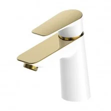 IDDIS Смеситель для раковины Cloud 148мм, белый\золото, CLOWG00i01