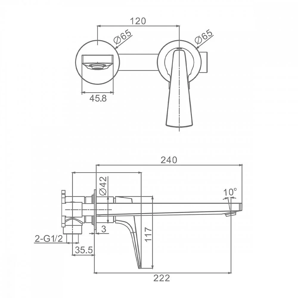 Приобрести raglo настенный смеситель для раковины, медь r07.11.33