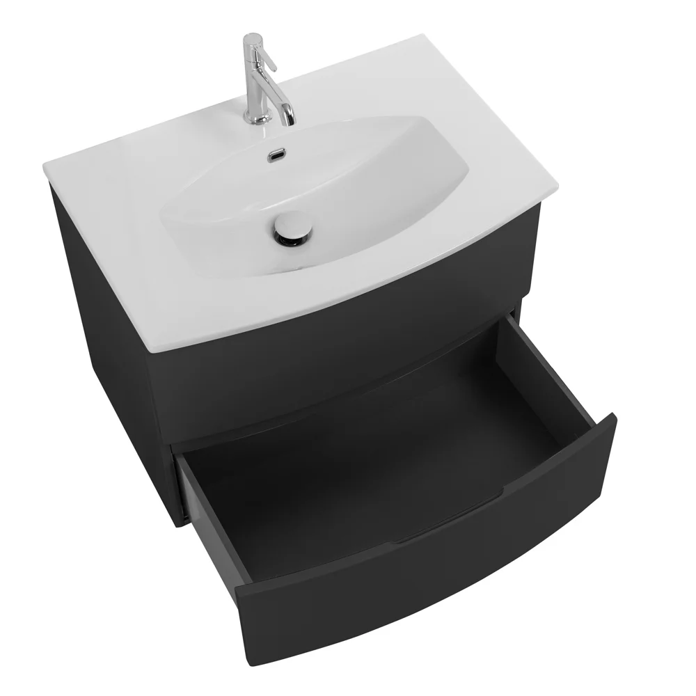 Приобрести cezares тумба подвесная с раковиной elettra 75 см grafite, литьевой мрамор, графит 55522