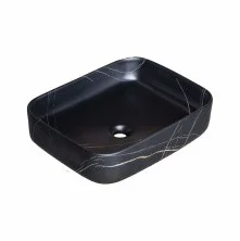 Mirsant Раковина чаша Shell-0619 Black Marquina 51х40 см, черная УТ000086045