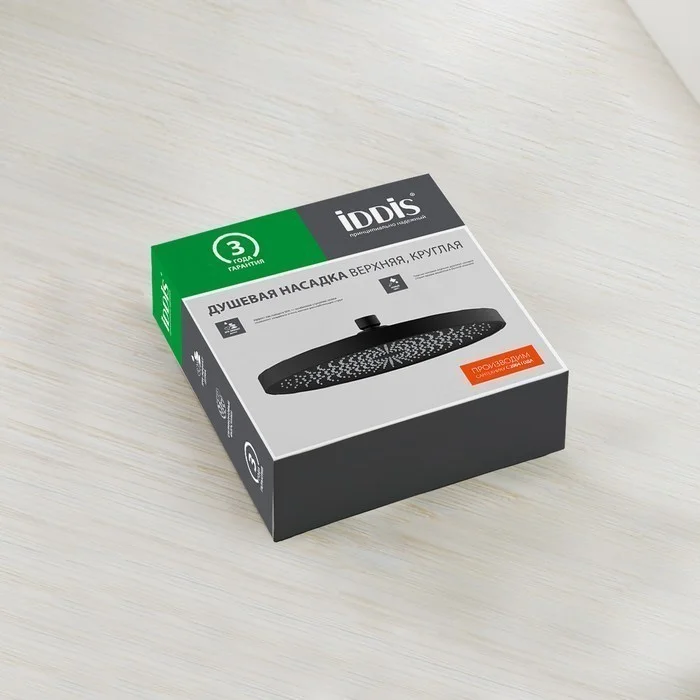 Приобрести iddis верхний душ 26х26см, круглый, черный матовый spa26bpi64