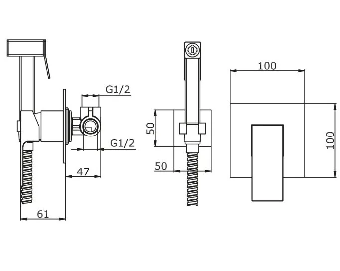 Приобрести смеситель с гигиеническим душем, встраиваемый vieir cielo, матовое золото v393553s