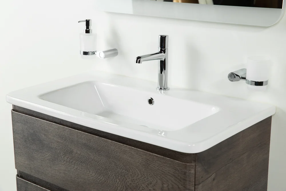 Приобрести belbagno тумба с раковиной albano-cer 80 см, подвесная rovere nature grigio, белая раковина