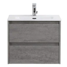 BelBagno Тумба с раковиной KRAFT 39 50 см, подвесная Cemento Grigio, белая раковина