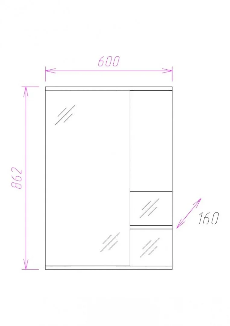 Приобрести onika зеркало шкаф элита 60х86см, коричневый 206024