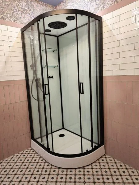 Приобрести frank душевая кабина f412l black, низкий поддон, левосторонняя