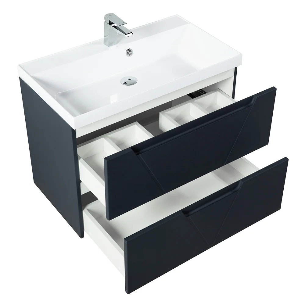 Приобрести belbagno тумба с раковиной vittoria 80 см, подвесная grigio opaco, белая раковина