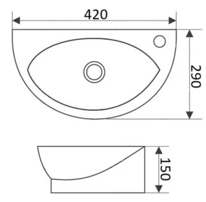 Приобрести раковина подвесная ceramalux 40 см 7717х