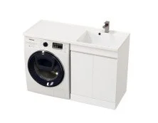 Mirsant Тумба напольная Next 60 см с раковиной столешницей Fly 2 120 см под стиральную машину, правая УТ000072519