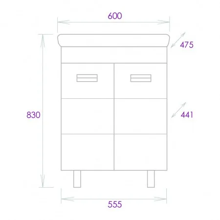 Приобрести onika тумба напольная с раковиной балтика-квадро black 60х85см, белая 106139