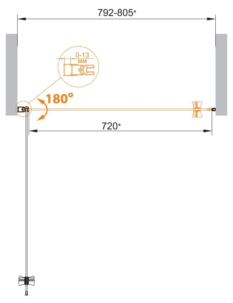 Приобрести cezares дверь душевая eco 80x190см eco-o-b-1-80-p-cr