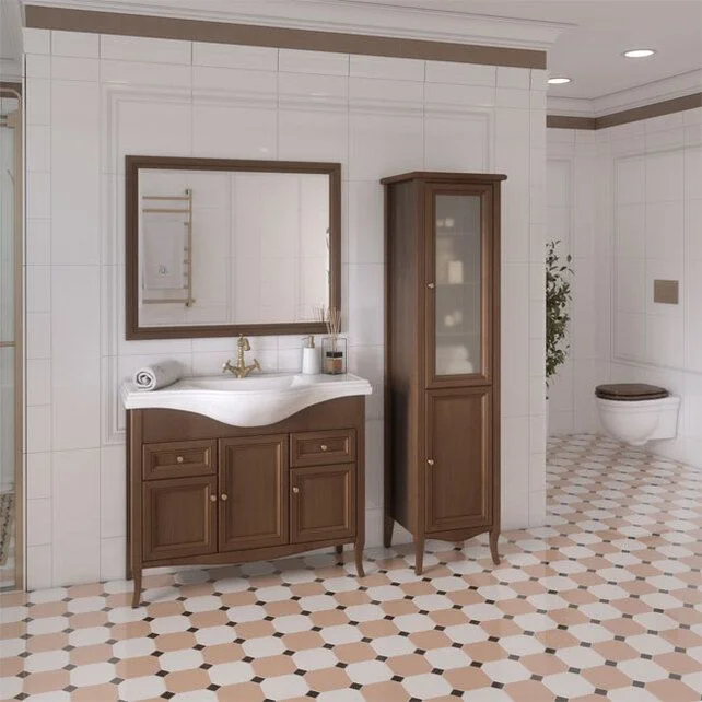 Приобрести caprigo тумба с раковиной lion 105 см, темное дерево, экошпон