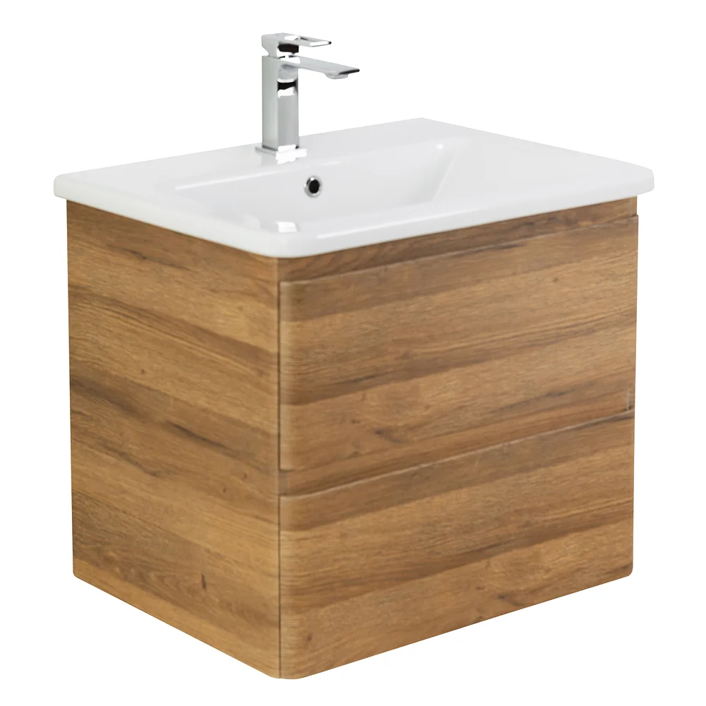 Приобрести belbagno тумба с раковиной albano-cer 50 см, подвесная rovere rustico, белая раковина
