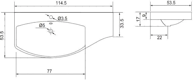 Приобрести aquanet раковина опера 115 l 115х53 см, белая