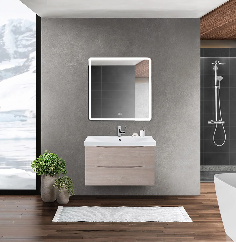 Приобрести belbagno тумба с раковиной marino-cer 80 см, подвесная rovere grigio, белая раковина
