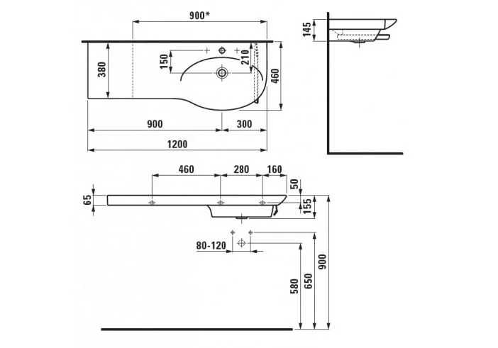 Приобрести раковина подвесная laufen palace 120 см 8.1670.5.000.104.1