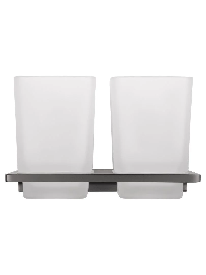 Приобрести два стакана для зубных щеток с держателем wonzon & woghand eclipse, темный графит (ww-9128-gm)