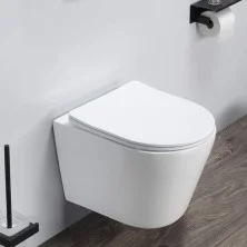 Comforty Подвесной унитаз 105 безободковый, сиденье дюропласт softclose тонкое, быстросъёмное