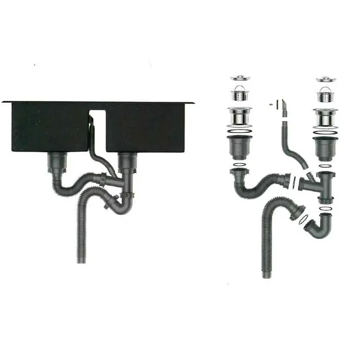 Приобрести gerhans кухонная мойка 78х43 см, двойная, сатин