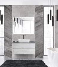 Cezares Тумба со столешницей MOLVENO 46 100 см Legno Bianco, белая MOLVENO 46-100-2C-SO-LB