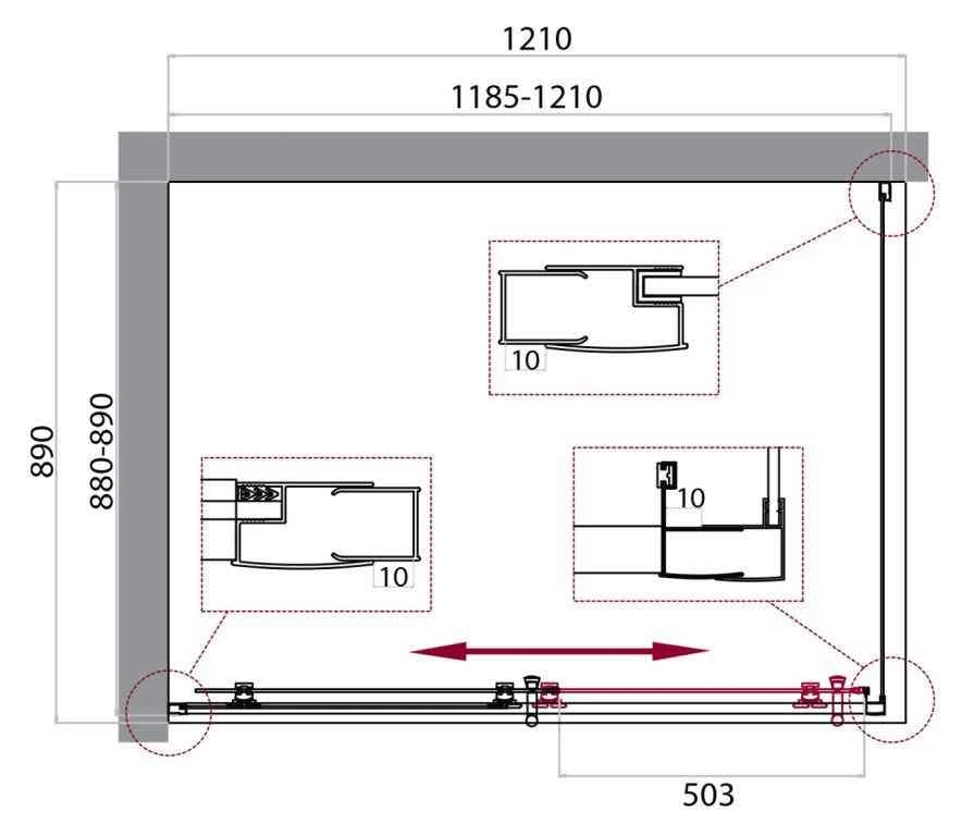 Приобрести belbagno душевое ограждение 120х90 см uno-195-ah-1-120/90-p-cr