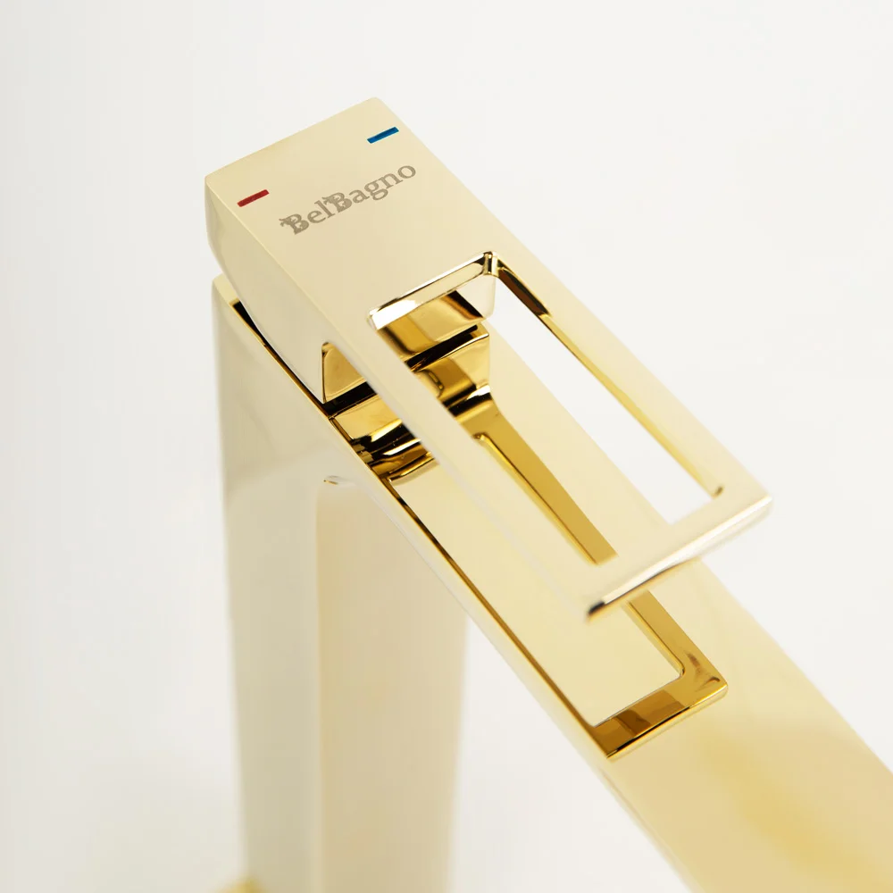 Приобрести belbagno смеситель для раковины luce, высокий, золото luc-lmc-oro-w0