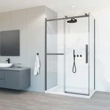 Vincea Душевое ограждение Como Soft 110х100 см, прозрачное, оружейная сталь VSR-1CS1011CLGM