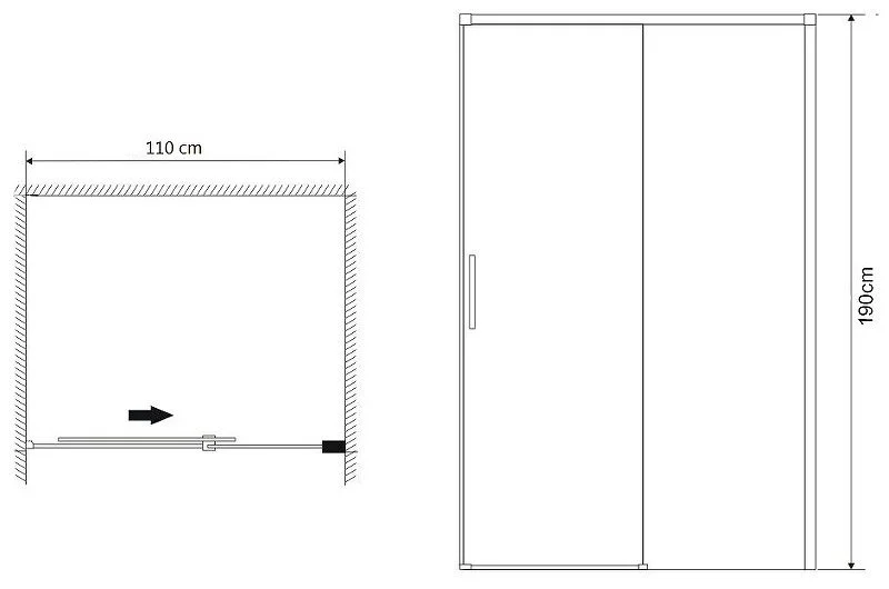 Приобрести grossman душевая дверь fly 110 см, хром прозрачное gr-d110fl1