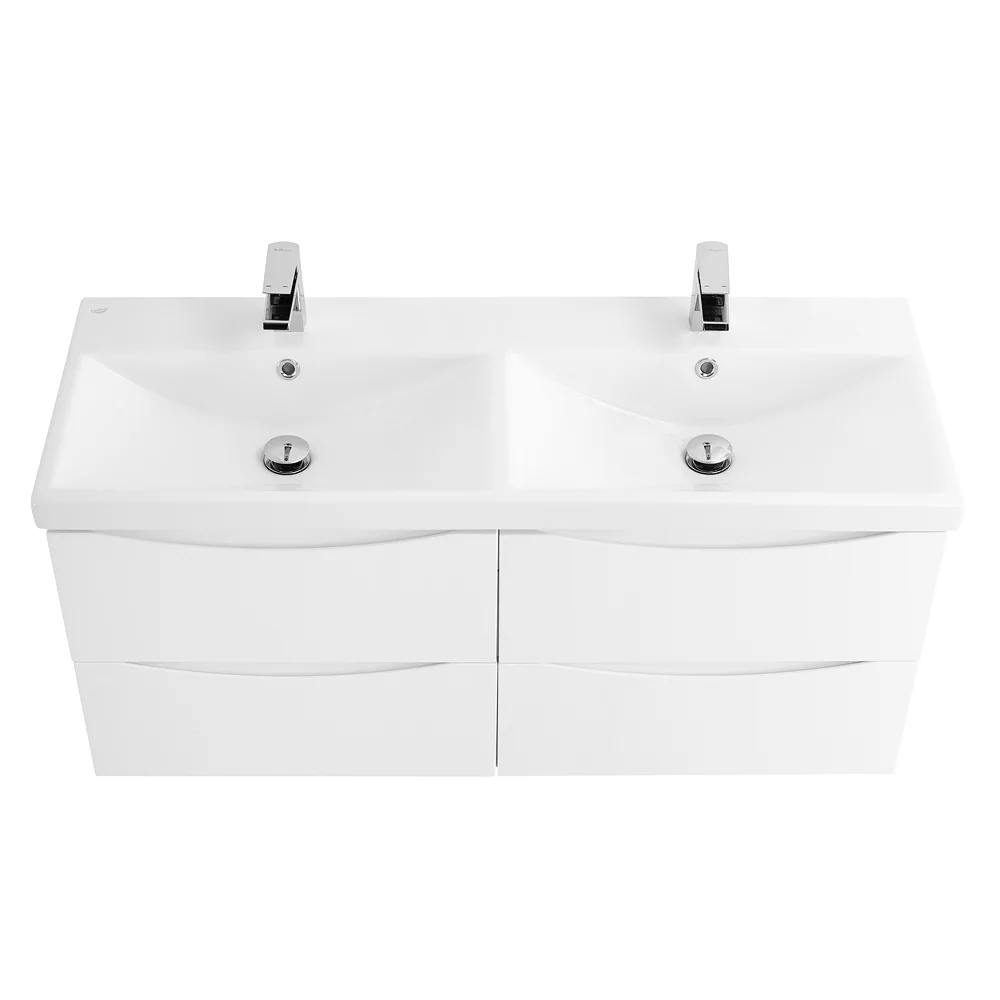 Приобрести belbagno тумба с раковиной marino-cer 120 см, подвесная с ящиками bianco opaco, белая раковина