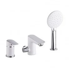 IDDIS Смеситель на борт ванны Cloud, 3 -отверстия, белый\хром CLOSB30i07